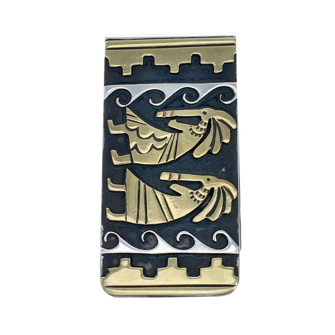 Native American Sterling Silver Kokopelli 12KGF Money Clip NN20367